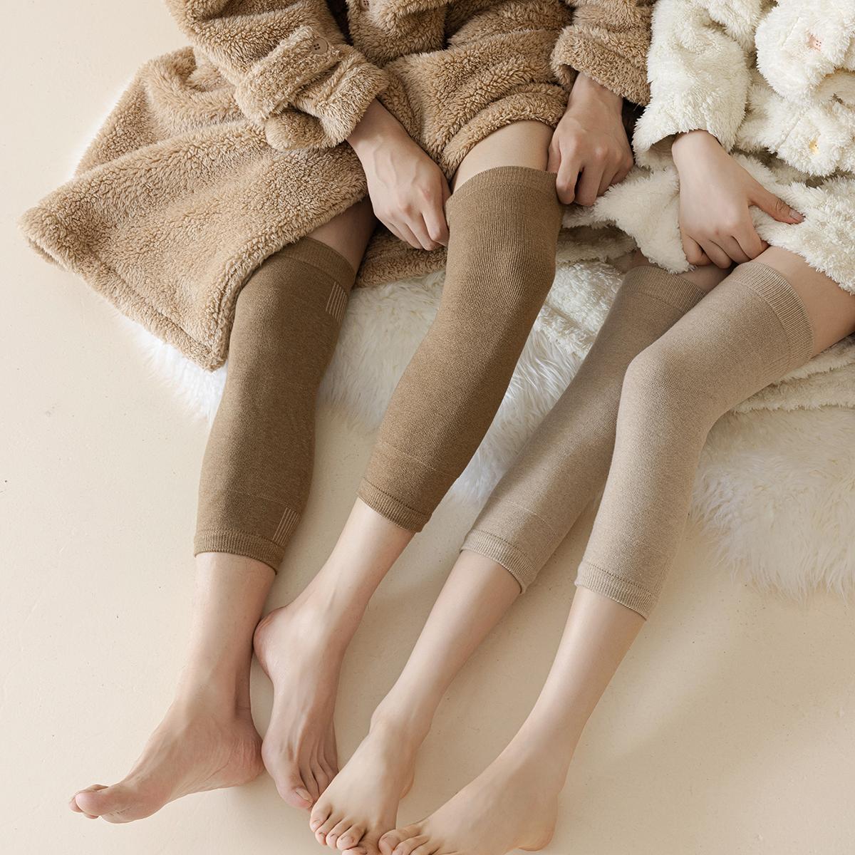 羊毛混纺防寒保暖长筒护膝腿套潮