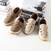 男包头穿脱两用软底轻便防滑罗马凉鞋 透气镂空一脚蹬渔夫鞋 夏季