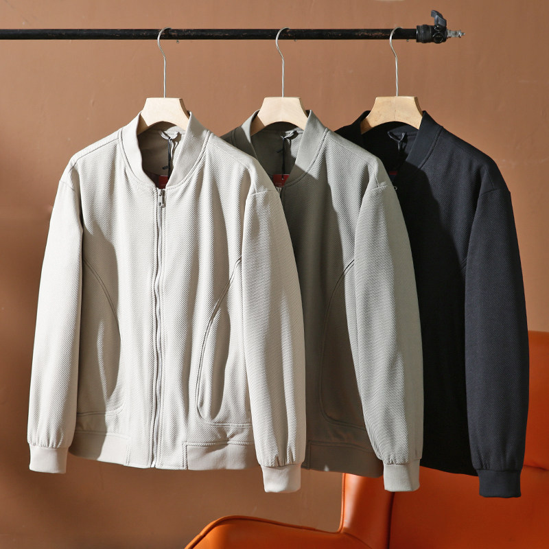高克重肌理立体廓形棒球领夹克潮