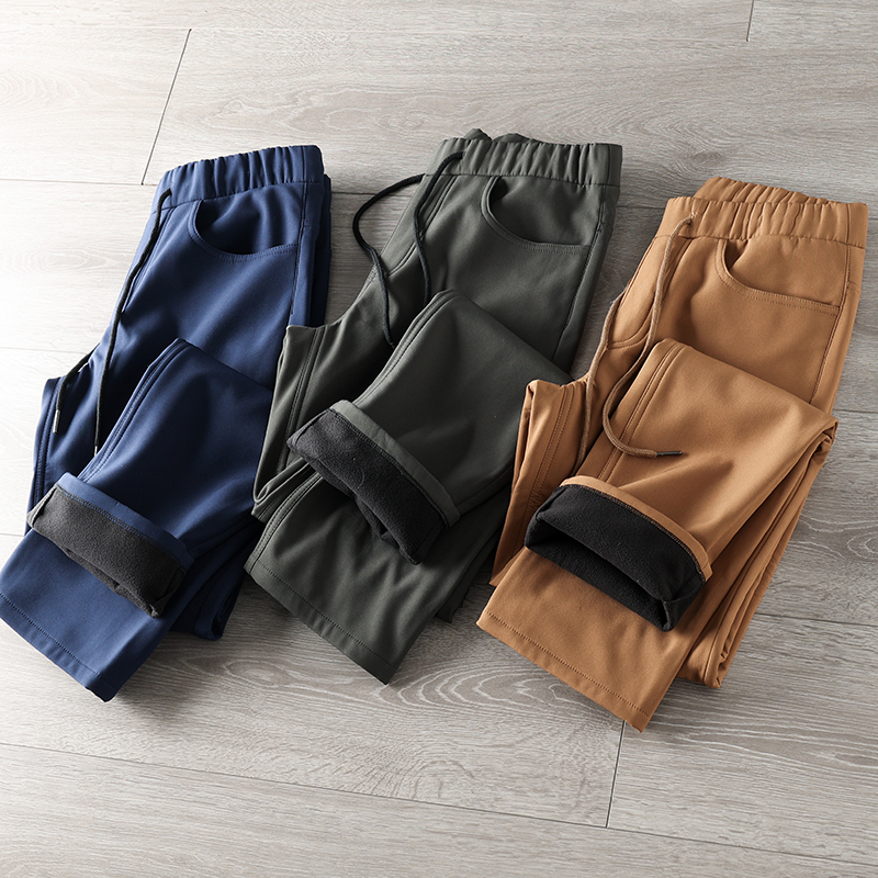 出口韩单！内里复合加绒！秋冬款男士加厚防风保暖直筒休闲裤长裤