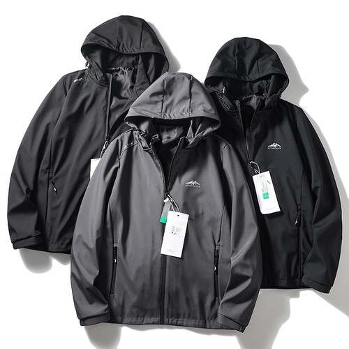 外贸尾货春秋男士连帽防风夹克男