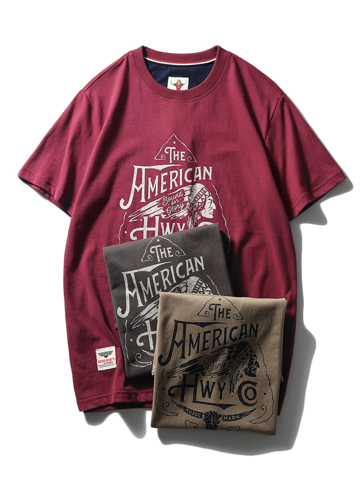 亲肤磨毛棉复古潮流印花短袖T恤