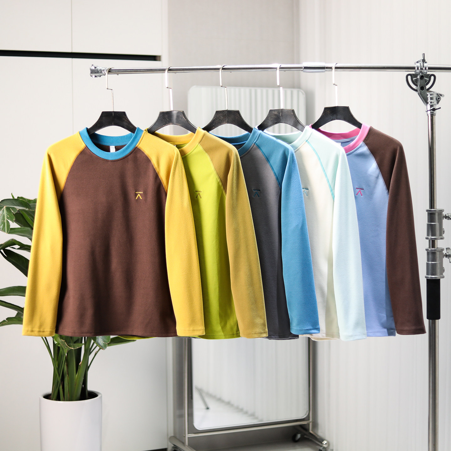 双面德绒！高弹无拘束！秋冬情侣款保暖锁温拼色圆领插肩长袖T恤,男装,T恤,淘宝优惠券,粉丝福利购,淘宝优惠卷