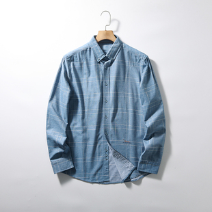 商务休闲！挺括有型！亲肤磨毛！色织格纹！春款男士通勤长袖衬衫