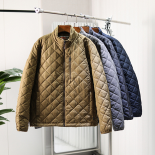 立领通勤休闲棉衣夹克外套 秋冬男士 复古菱格绗缝 轻量防风保暖