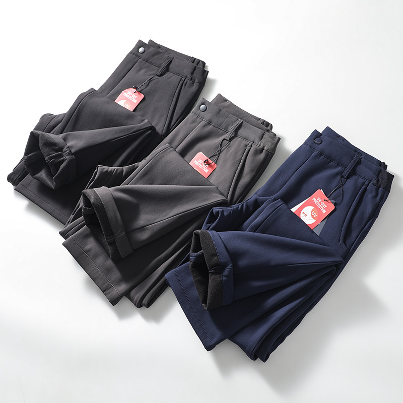 小整单！户外防泼水！防风有型！秋季男士加绒加厚直筒软壳休闲裤,男装,休闲裤,淘宝优惠券,粉丝福利购,淘宝优惠卷