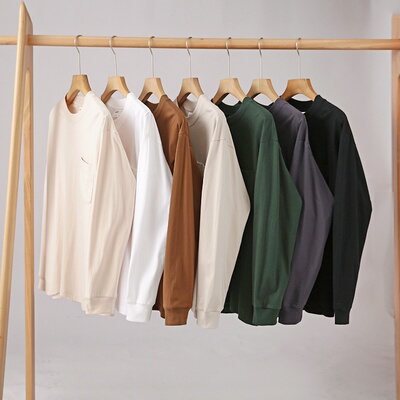 透气舒适柔软亲肤廓形长袖T恤衫