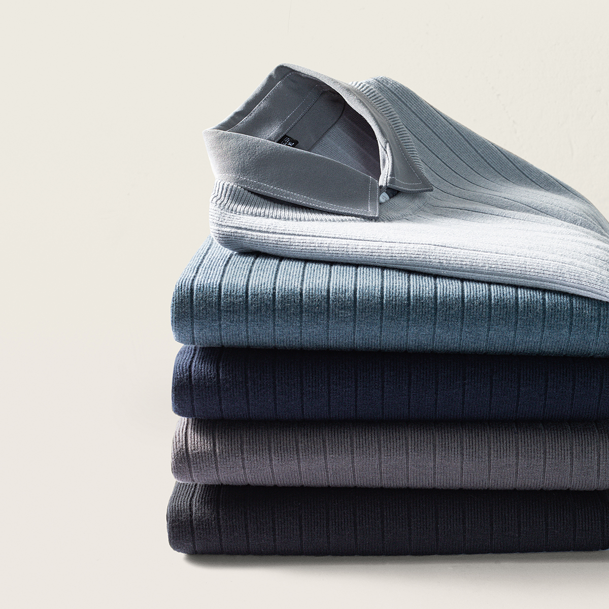 绵羊毛莱赛尔假两件衬衫领针织衫