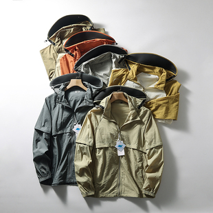 情侣款 一线户外 夏季 凉感透气 拼色防晒皮肤衣外套 大帽檐设计