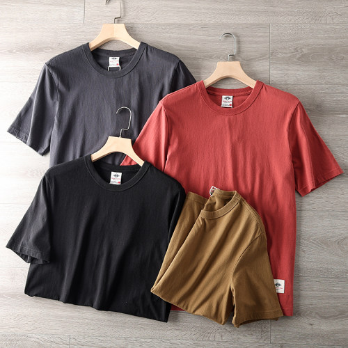 设计师纯色圆领T恤衫当季新品