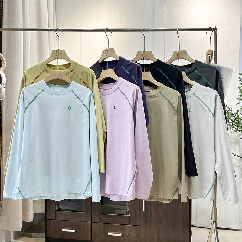 山系户外 吸湿速干透气 春季情侣款撞色明线圆领运动休闲长袖T恤,男装,T恤,淘宝优惠券,粉丝福利购,淘宝优惠卷