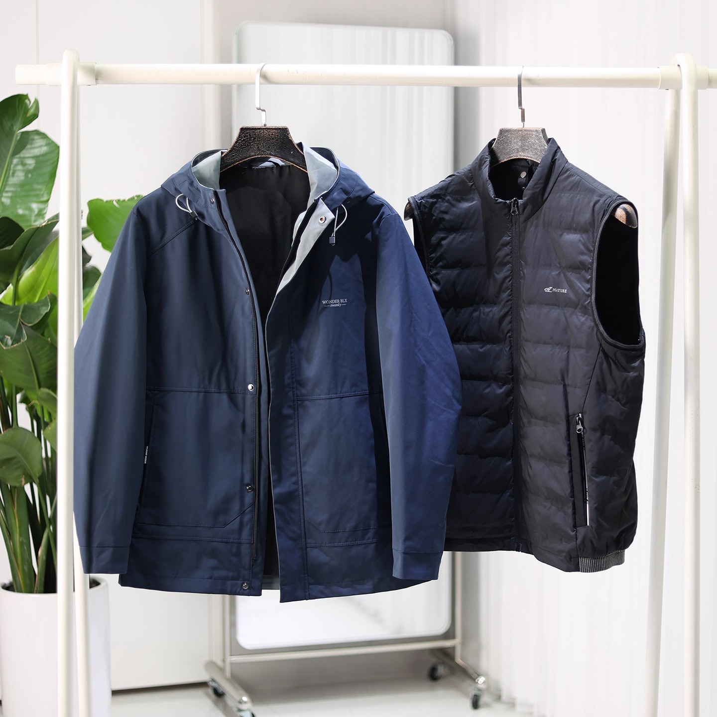 男防泼水保暖绵羊毛马甲内胆夹克