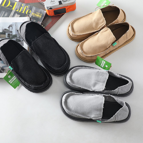 MD+EVA复合大底一脚蹬懒人帆布鞋