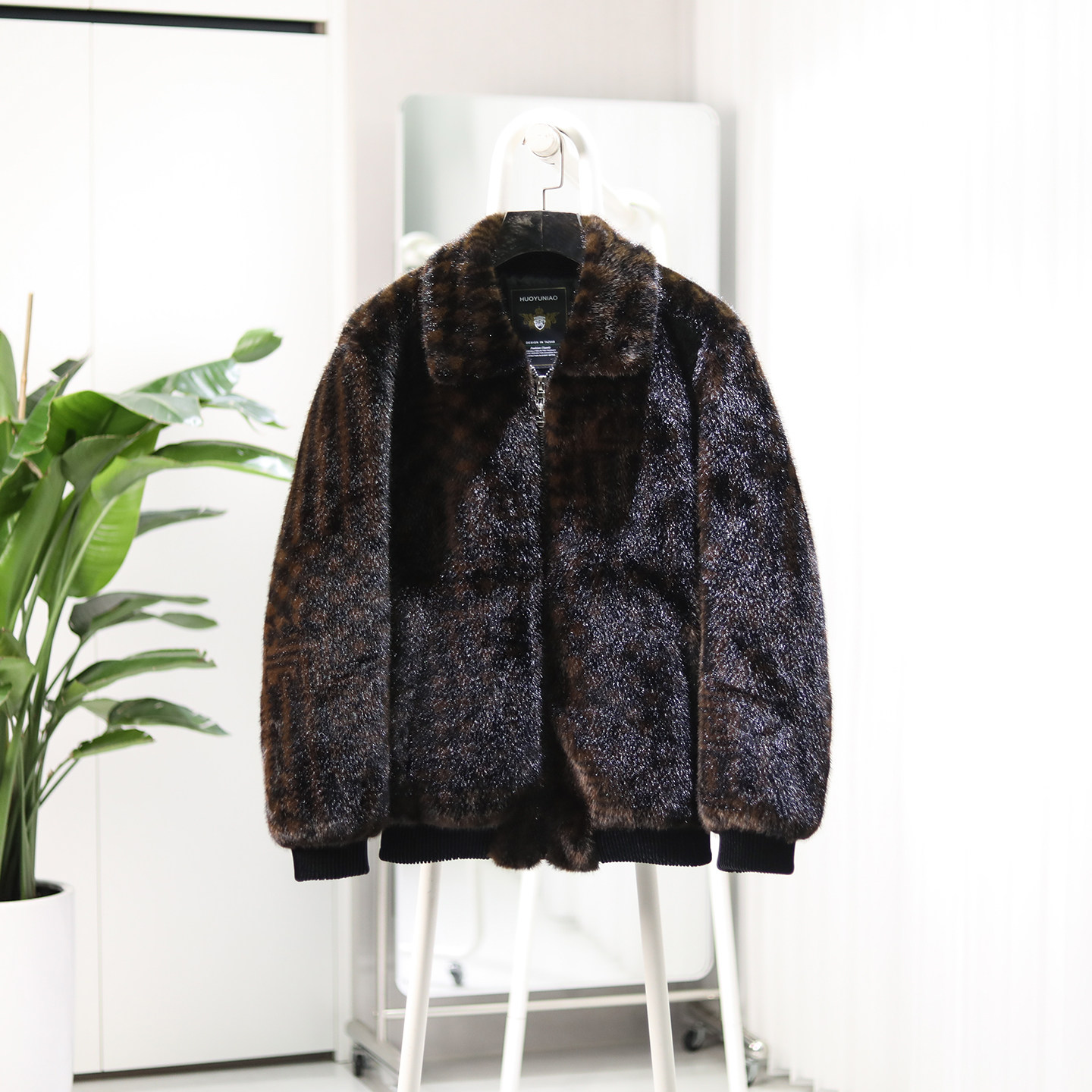 重磅推荐！仿金貂绒+超纤皮！冬季男士翻领时尚暗纹提花保暖夹克,男装,夹克,淘宝优惠券,粉丝福利购,淘宝优惠卷