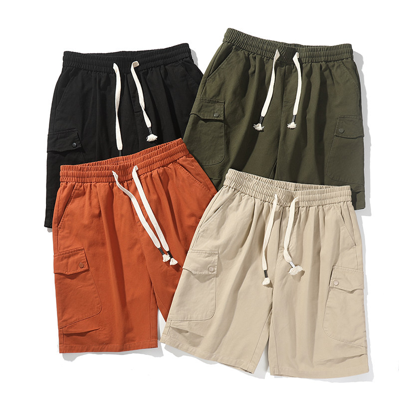 美式工装！水洗全棉！透气舒适！夏季男士松紧腰直筒休闲五分短裤,男装,休闲裤,淘宝优惠券,粉丝福利购,淘宝优惠卷