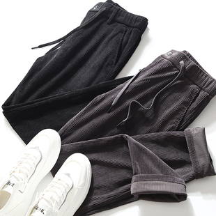 大厂好货！高支灯芯绒！超柔舒适！秋季新款男士松紧腰直筒休闲裤
