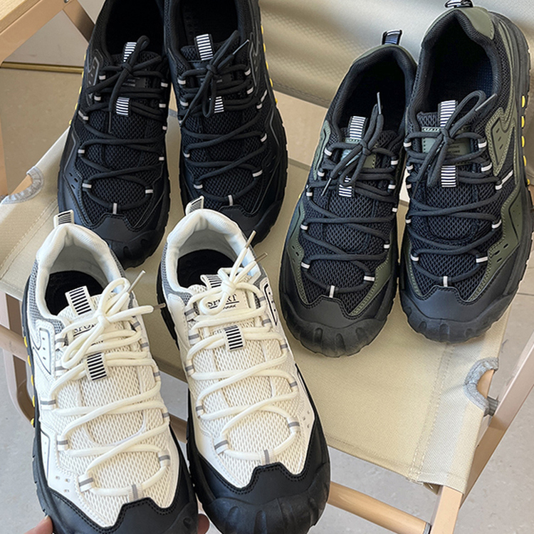 透气网面拼接防滑橡胶底登山鞋男