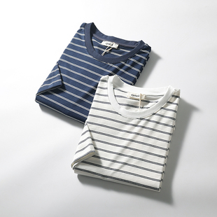 条纹海魂衫 圆领舒适透气休闲短袖 可配情侣 夏季 T恤 OZ廓形 经典