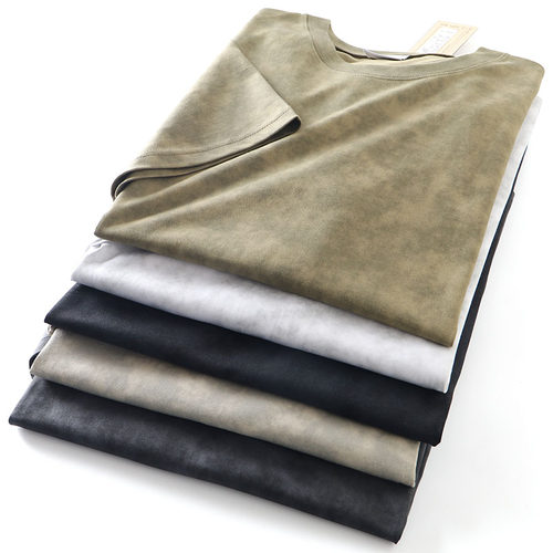 复古蜡染水洗精梳全棉短袖T恤衫