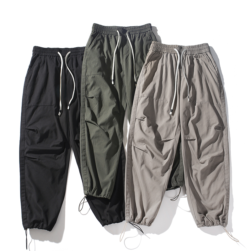 3D立体褶皱裁剪直筒阔腿工装裤