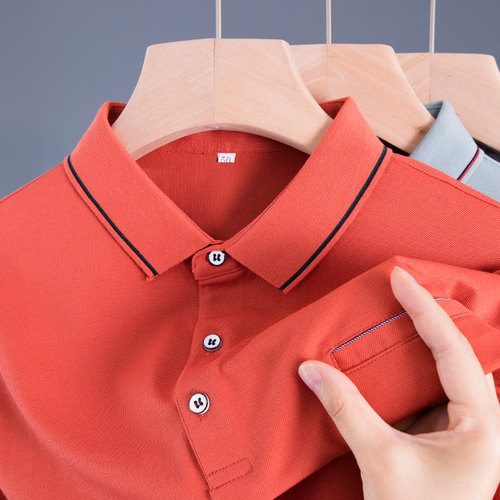 爸爸夏装上衣冰丝本命年红色