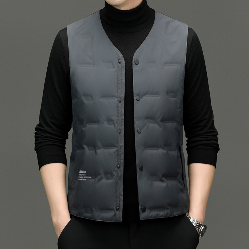 中年男士马夹甲外套背心外穿贴身轻薄羽绒马甲爸爸秋冬装打底上衣