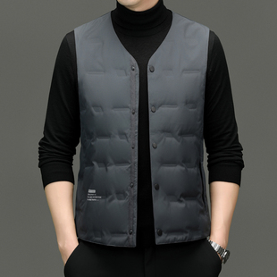 中年男士马夹甲外套背心外穿贴身轻薄羽绒马甲爸爸秋冬装打底上衣