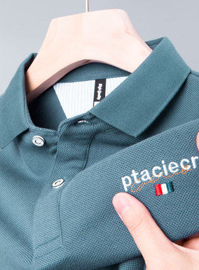 夏季中年男士POLO衫短袖t恤冰丝爸爸装炮萝paolo纯棉plol