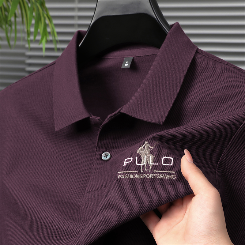 爸爸夏装冰丝光棉上衣plol半袖丅