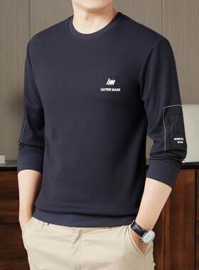 男士长袖t恤中年爸爸装春秋冬季单穿上衣服秋衣外穿单件polo卫衣