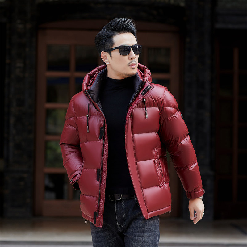 2023年新款羽绒服男士中长款冬装土外套亮面潮牌轻奢棉服爸爸上衣