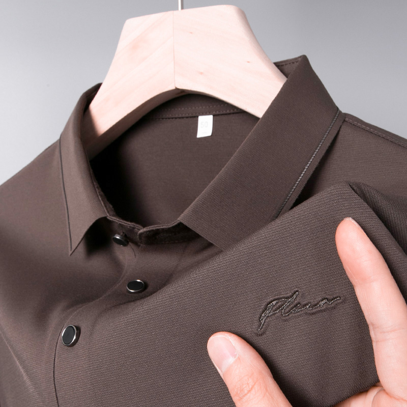 中年男士短袖t恤爸爸夏装冰丝