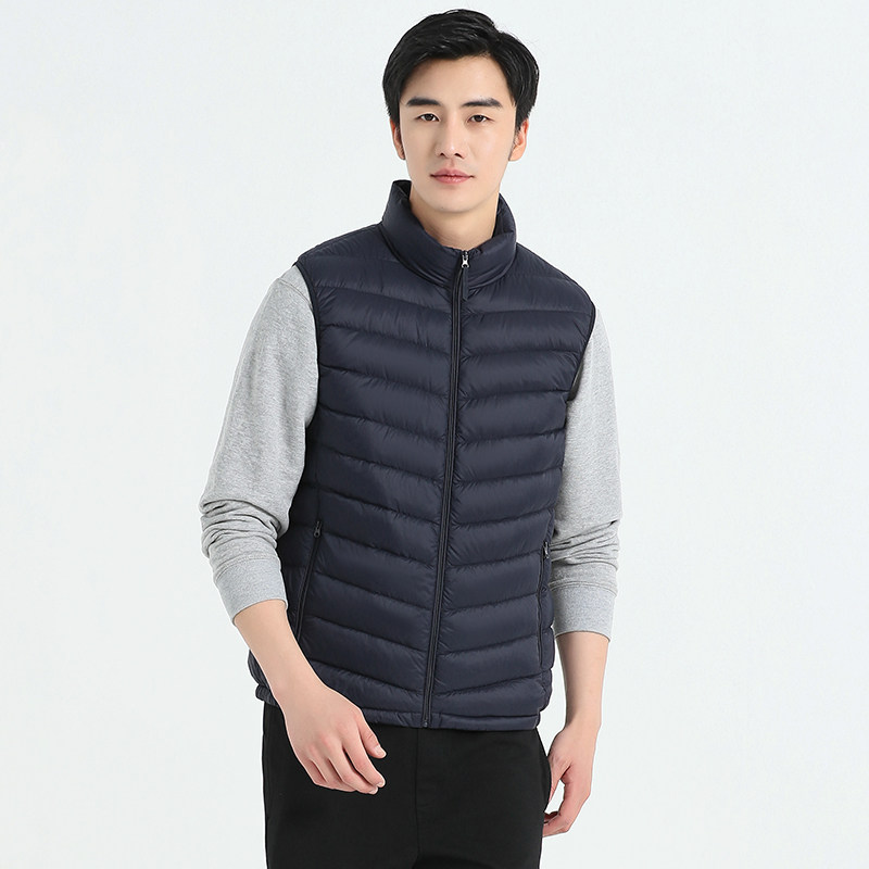 中年男士马夹甲外套背心外穿贴身轻薄羽绒马甲爸爸秋冬装打底上衣