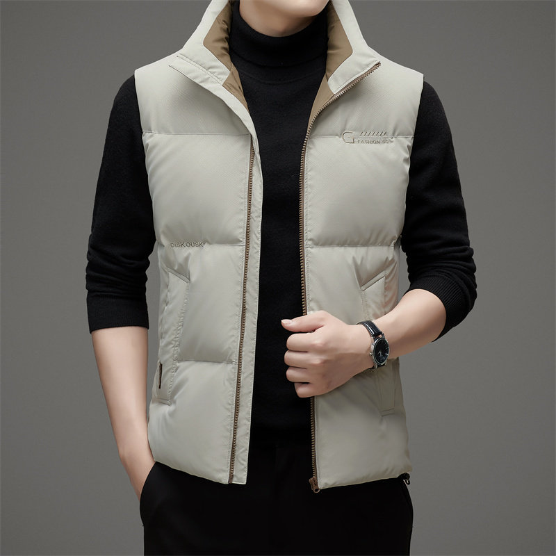 男士马夹甲外套背心外穿贴身轻薄羽绒马甲中年爸爸秋冬装打底上衣