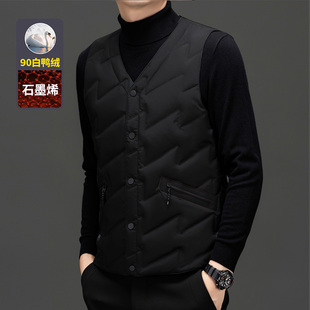 中年男士马夹甲外套背心外穿贴身轻薄羽绒马甲爸爸秋冬装打底上衣