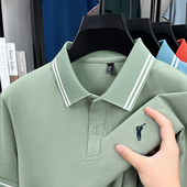 p0lo长袖 桑蚕丝 上衣服plol体恤 短袖 T恤中年爸爸装 男士 保罗POLO衫