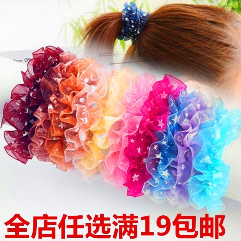 韩国进口头饰发饰雪纱木耳花边无接缝高弹力皮筋发圈头绳成人女生|ruв категории Украшения,ювелирные изделия, шпилька - от Buy2taobao.com для оказания профессиональной услуги покупки агента Taobao