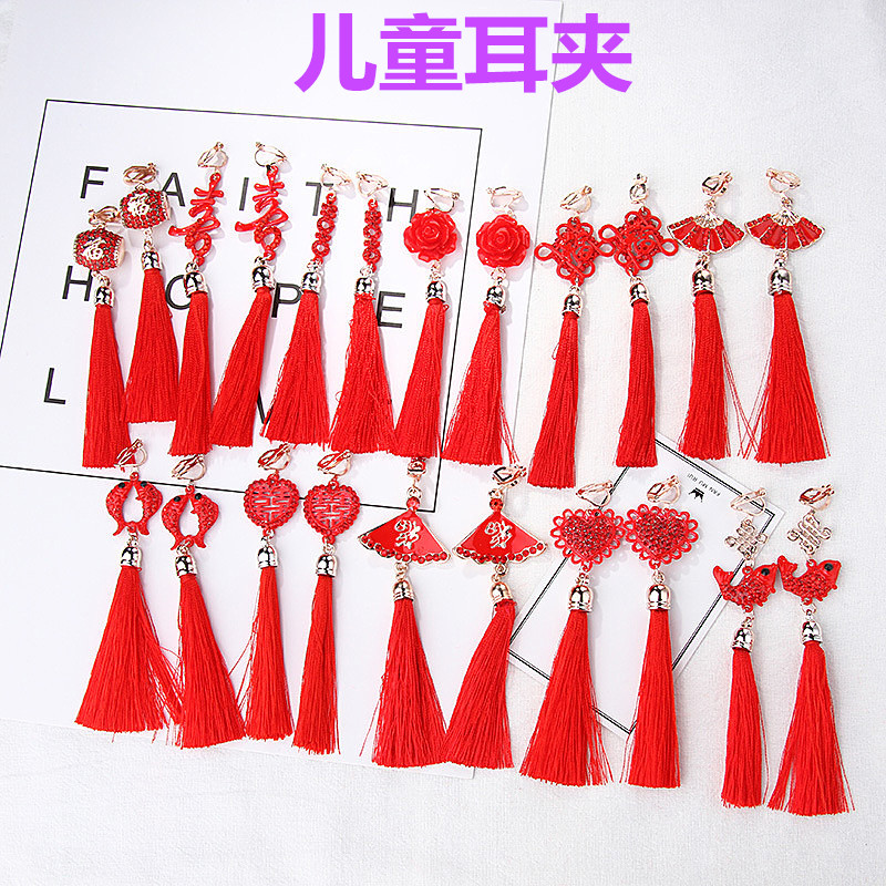 汉服儿童表演古风耳夹
