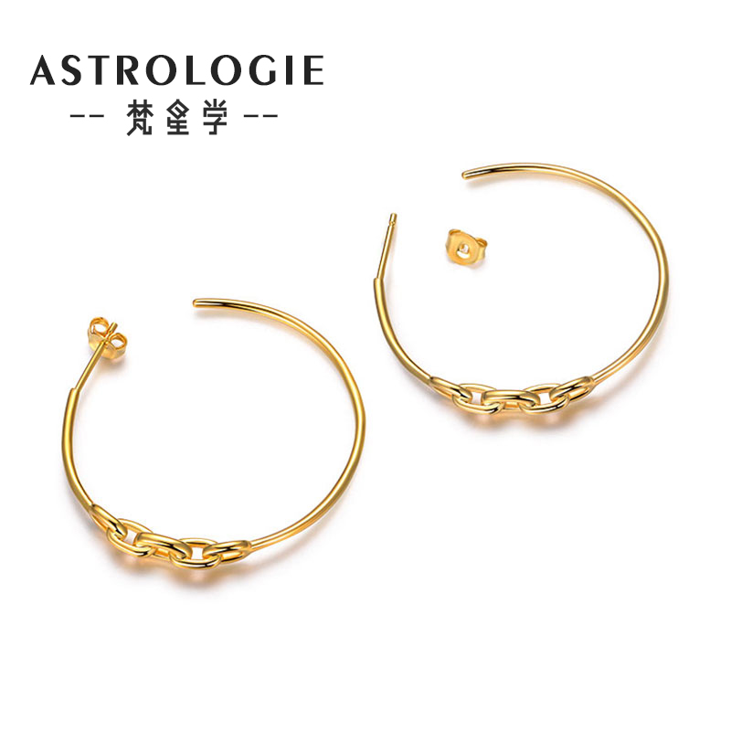 大圆圈耳环小众简约女