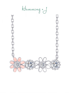 韩国Humming J小雏菊项链女925纯银锁骨链简约小众设计送女友礼物