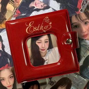 虞书欣复古红同款一宫格星光卡册3寸小卡追星镂空简约高颜值小众