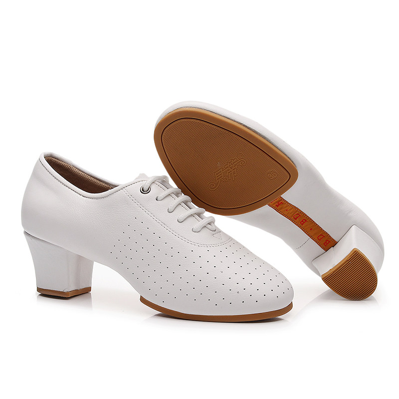 BD贝蒂女士拉丁舞鞋室外牛筋底舞蹈鞋软牛皮T1B交谊舞鞋广场舞鞋