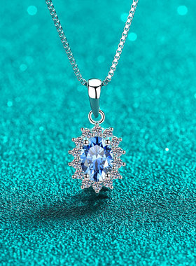 PT950铂金莫桑钻项链女小众轻奢