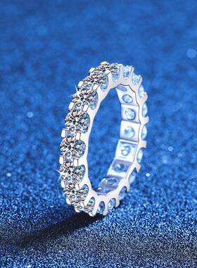 PT950铂金跨境满钻莫桑石超闪叠戴风高级感排戒戒指男女戒厂家