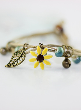 「梨花带雨」甜美气质雏菊小花手链韩版简约可爱多色百搭陶瓷手链