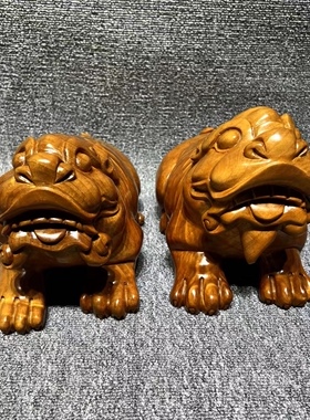 名贵金丝楠木貔貅小叶实木水波纹招财摆件转运工艺品收藏送礼佳品
