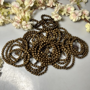 名贵金丝楠佛珠小叶桢楠手串0.8*108念珠车挂送礼收藏工艺品礼盒