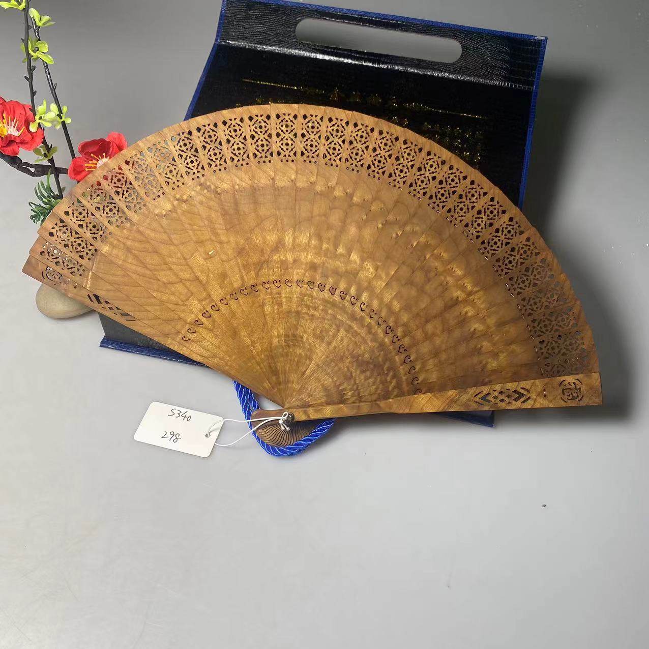 金丝楠木高端折扇中国风复古苏扇小叶桢楠木质汉服配饰扇子s340