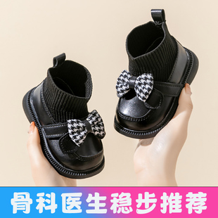 秋冬季女宝宝鞋子1一2岁小童公主单鞋婴儿皮鞋防滑软底女童学步鞋