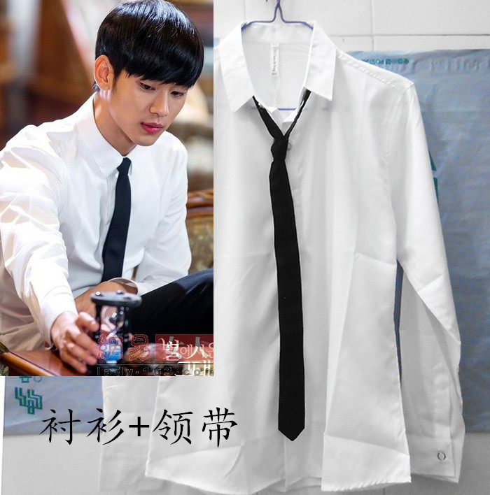 白衬衫学生班服通用毕业照送领带图片